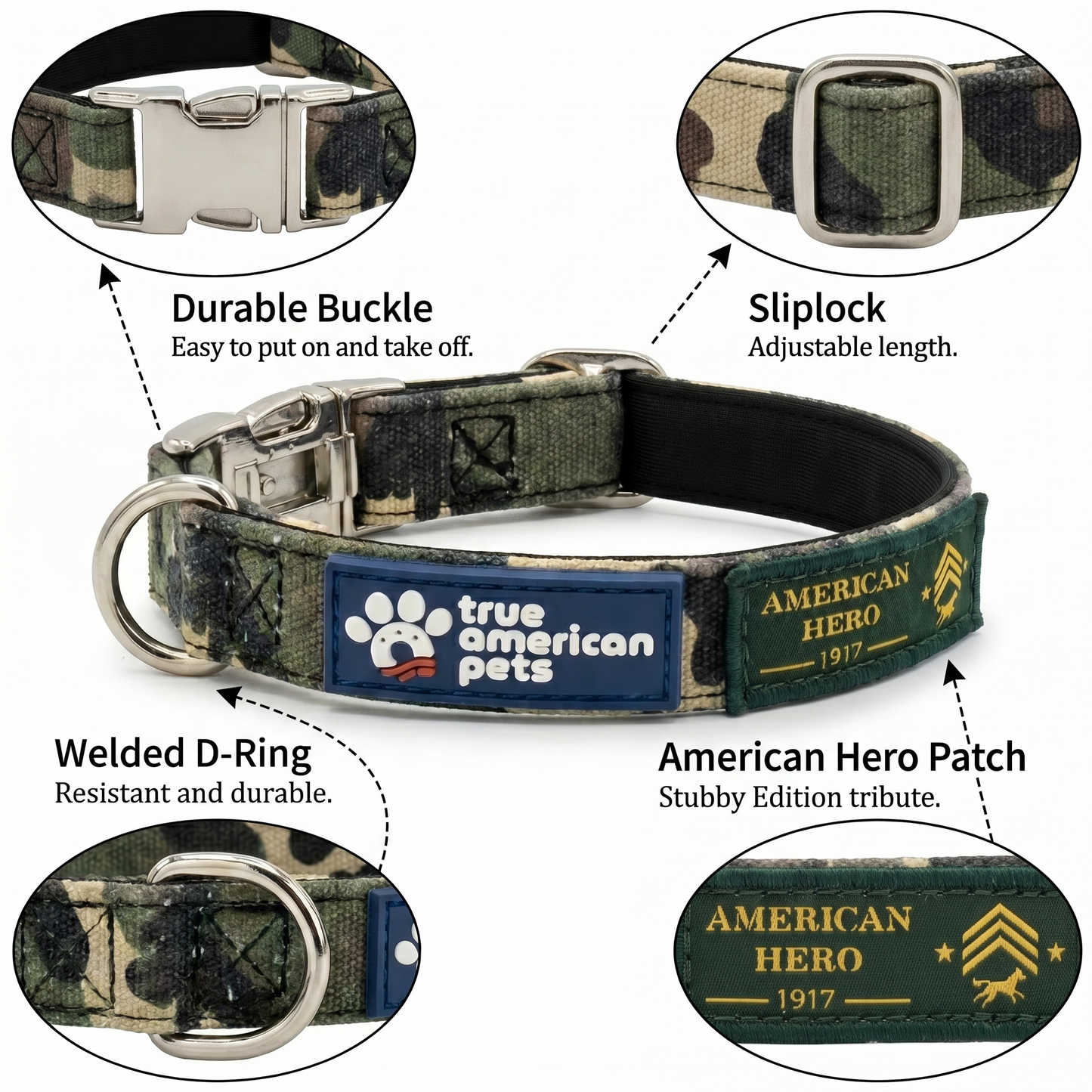 Sgt. Stubby Collar & Leash Set | American Heroes Edition 1